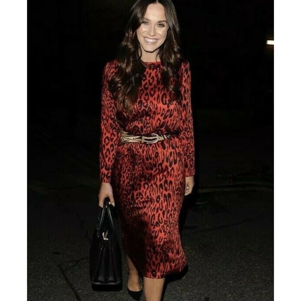 Zara Leopard Print Red and Black Dress